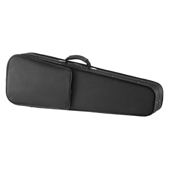 4/4 Full Size Violin Case Waterproof Nylon Lightweight Professional Triangle Shape Padded Interior Double Straps Scratch Proof Black