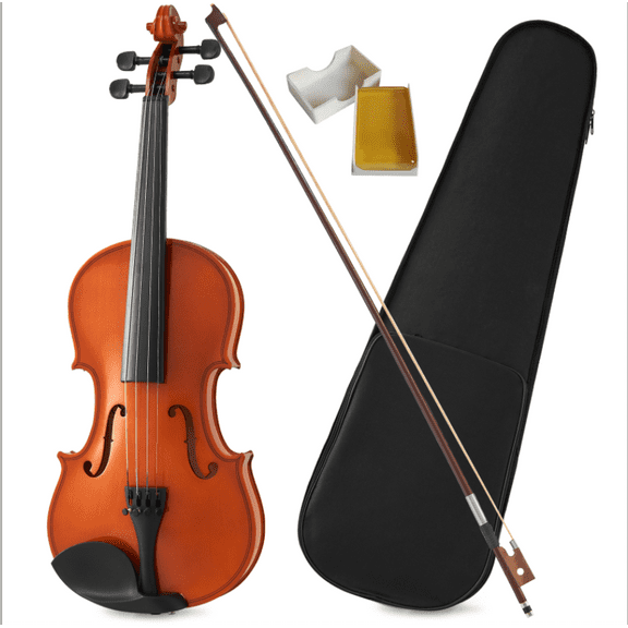 4/4 Full Size Violin,Durable Violin with Premium Sound,Lightweight Artistic Violin Set with Rich Stable Sound,Handmade Violin with Smooth Gloss Finish,Ready to Play,for Beginners,Brown