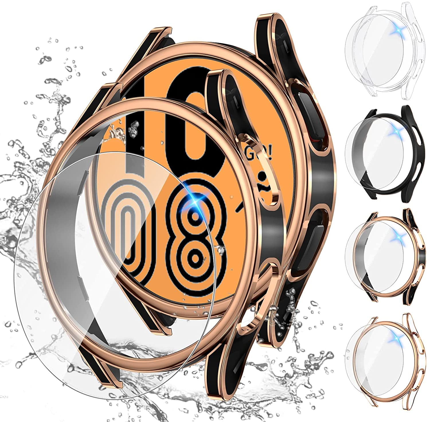 [4+4 Pack] Screen Protector and Case for Samsung Galaxy Watch 4 40mm