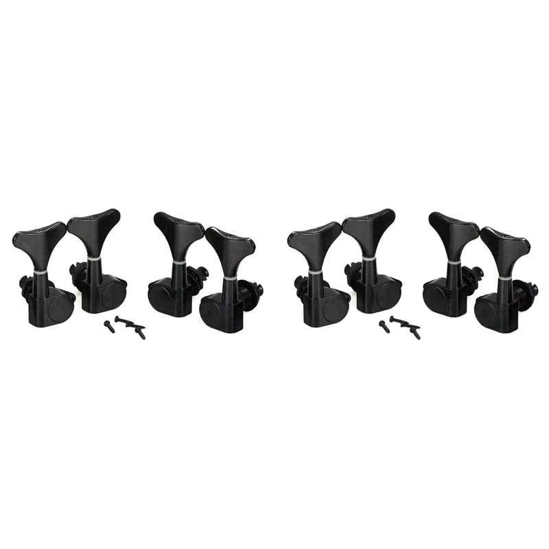 4+4 Sealed Guitar Tuning Pegs Keys 4R4L Machine Tuners for and , Black