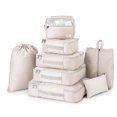 thumbnail image 1 of 4+4 Set Packing Cubes, Travel Luggage Organizers,Cream, 1 of 7