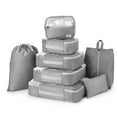thumbnail image 1 of 4+4 Set Packing Cubes, Travel Luggage Organizers ,Gray, 1 of 9