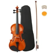 4/4 Violin Set Full Size Premium Handcraft Violin for Kids Adults with Case, Bow, Bridge, Rosin(Natural), Brown