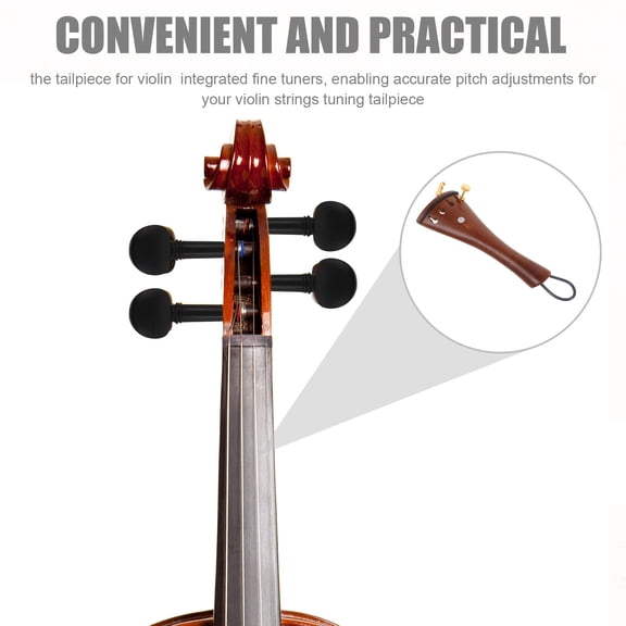 DEEPCRAFF Hand Polished Wooden Violin Tailpiece for Precise ng Tuning with Lightweight Fish Eye Design