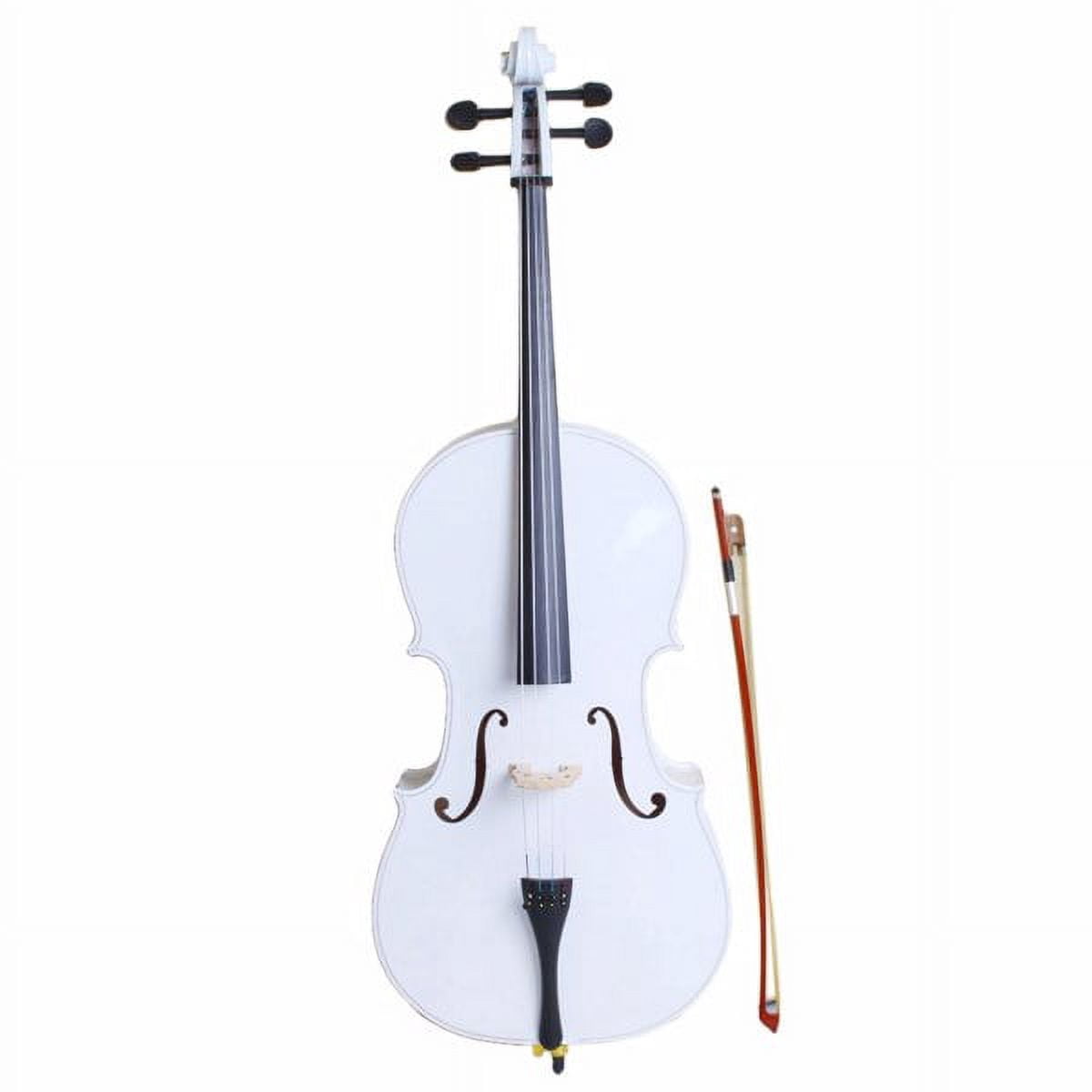 4/4 Wood Cello Bag Bow Rosin Bridge White