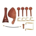 4/4 Wood Violin Parts Tailpiece Chinrest Tuning Pegs Metal Tail Post