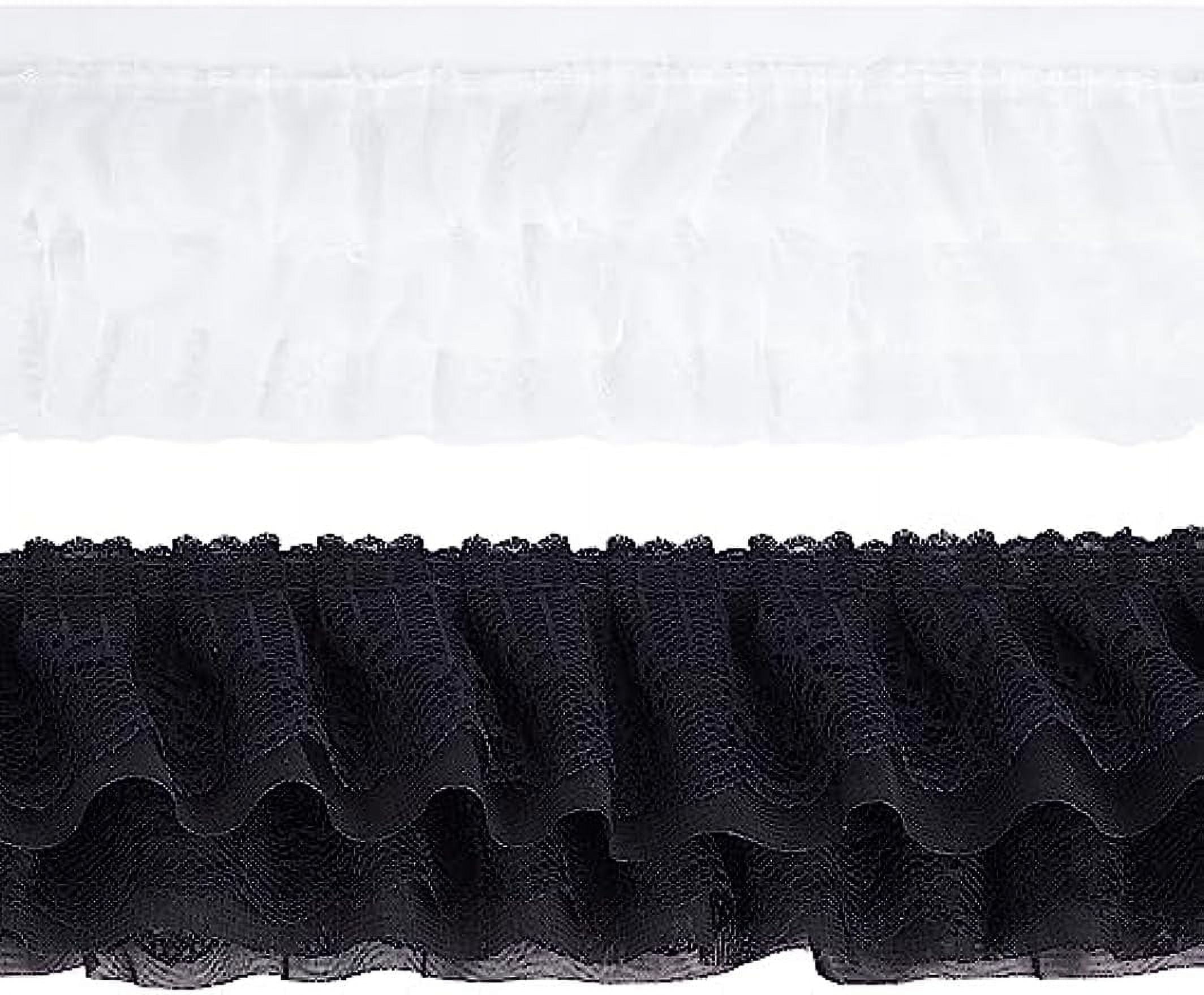 White Ruffle Edge 4.4 Yard 5 Inch Wide 2 Colors Ruffle 3-Tiered Lace Trim White Black ...