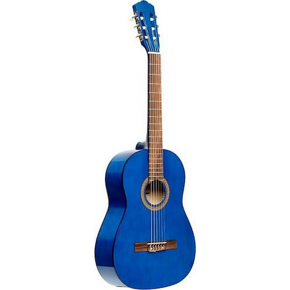4/4 classical guitar with linden top, blue