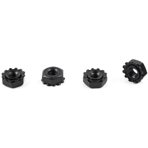 4-40 Hex Keps Nuts / 18-8 Stainless Steel / Black Oxide - 2000 Piece Carton