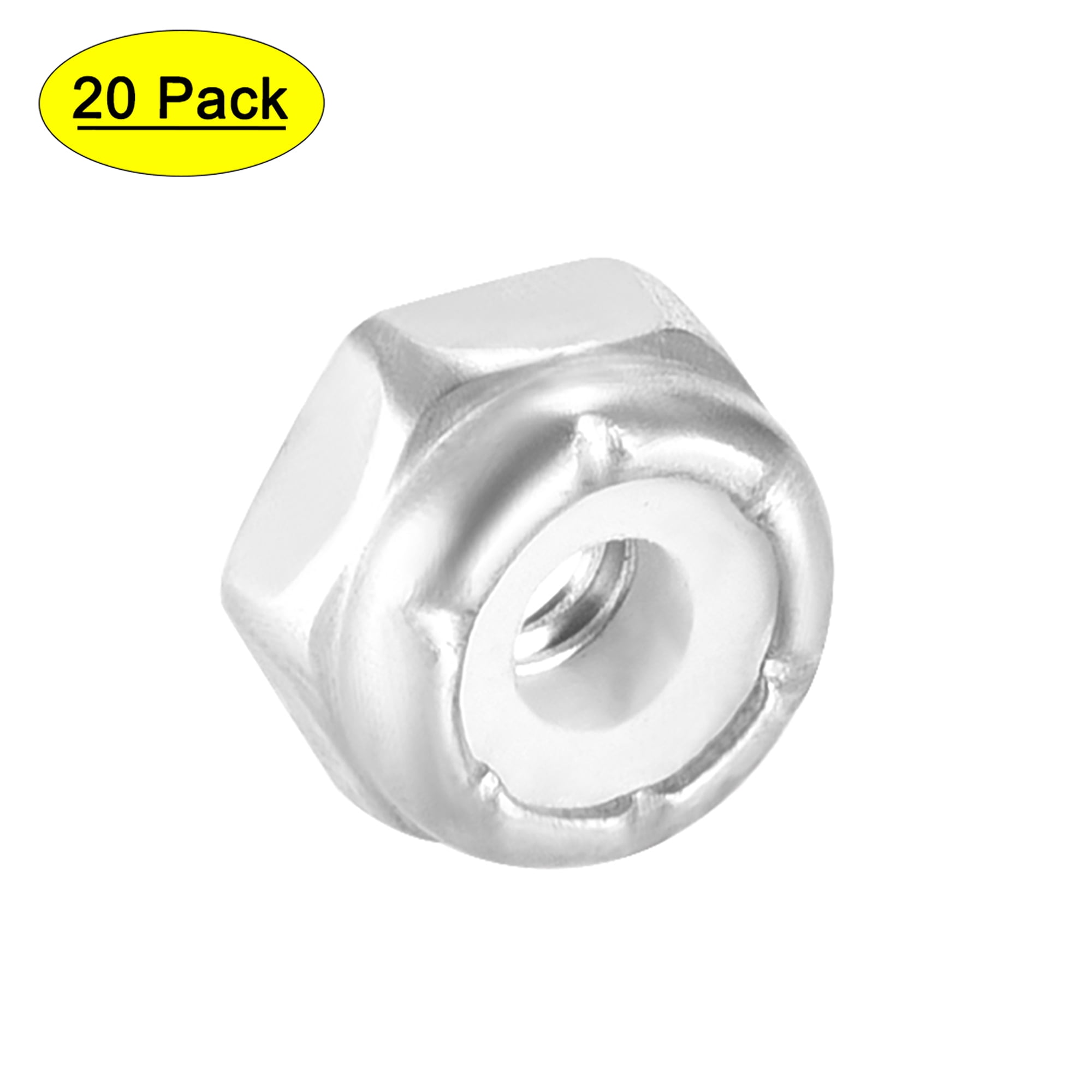 10-24 Nylon Insert Lock Nuts - Stainless Steel 18-8 (304) Pack Of 100, Vibration-Resistant Stop Nuts For DIY & Repair