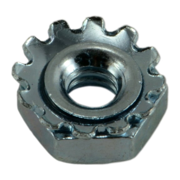 #4-40 Zinc Plated Grade 2 Steel Coarse Thread Kep Lock Nuts LNS-197