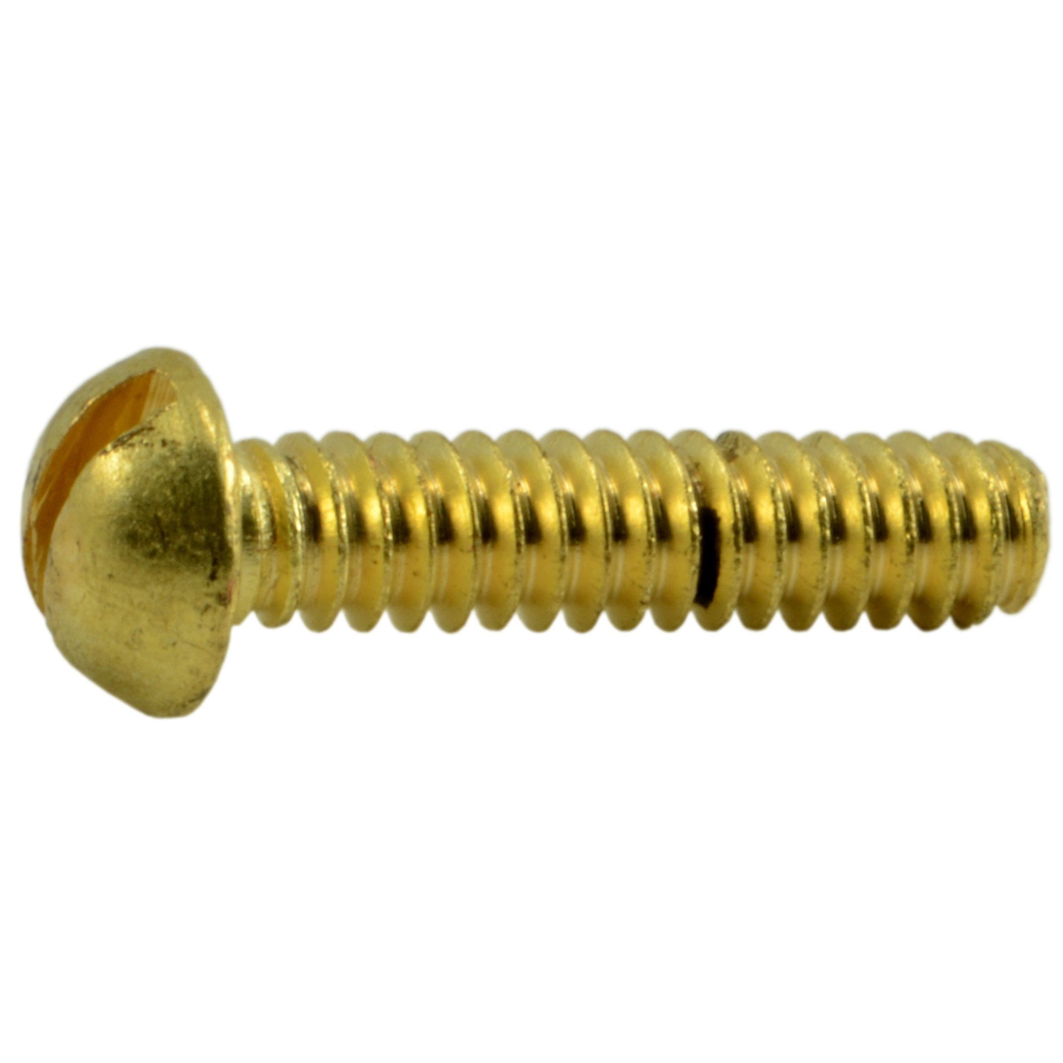 #4-40 x 1/2" Brass Slotted Round Head Machine Screws MSRB-092 (48 pcs.)