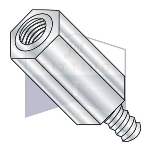 4-40 x 1 3/16" Across Flats Hex Male Female Standoff | Steel | Zinc Plated (Quantity: 200)