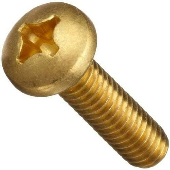 #4-40 x 1/4" Machine Screws, Brass, Pan Head, Phillips Drive, Full Thread, Plain Finish (Quantity: 100 pcs)$$Hardware