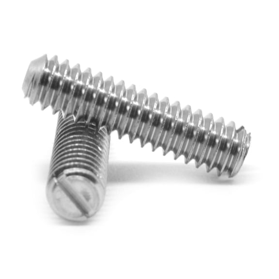 #4-40 x 1/8" Coarse Thread Slotted Set Screw Case Hardened Low Carbon Steel Steel Zinc Plated Pk 25