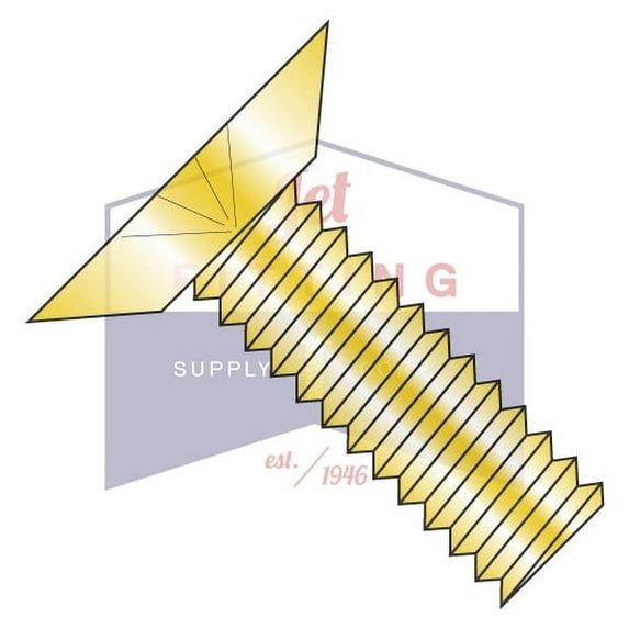 4-40 x 3/16" Machine Screws | Phillips | Flat Undercut Head | Steel | Zinc Yellow (Quantity: 10000)