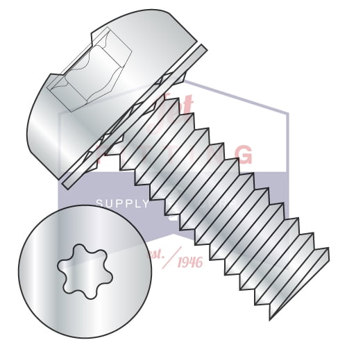 4-40 x 3/4" SEMS Screws | Internal Tooth Washers | Six-Lobe (Torx) | Pan Head | Steel | Black Zinc (Quantity: 5000)