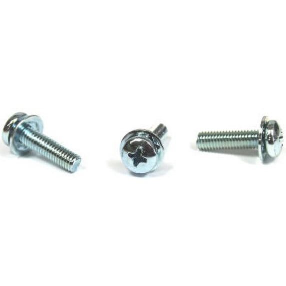 4-40 x 3/4" SEMS Screws / Square Cone Washer / Phillips / Pan Head / Steel / Zinc - 10000 Piece Carton