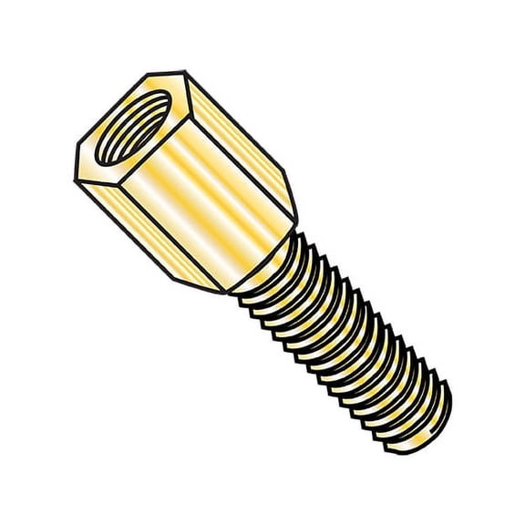 4-40X1/2 3/16 Hex Jackscrew Male Zinc Yellow (Pack Qty 1,000) BC-100804JMY