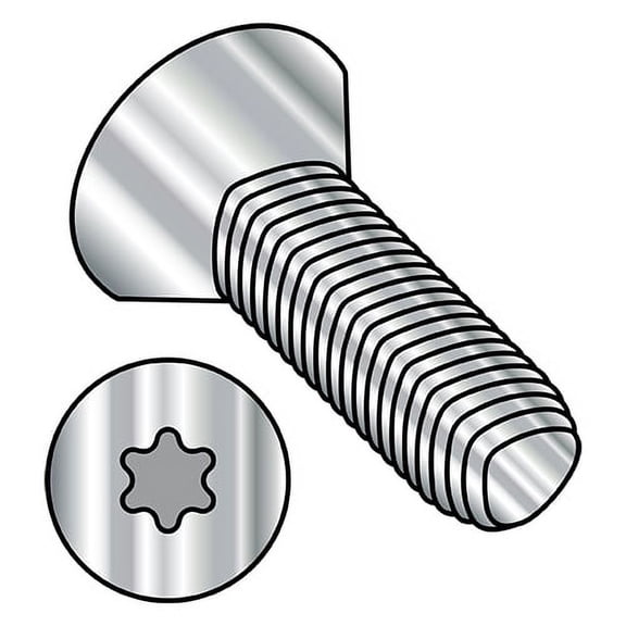 4-40X3/8 6 Lobe Flat Thread Rolling Screws Thread Roll Screw Full Thread 18 8 SS Passivate Wax (Pack Qty 5,000) BC-0406RTF188