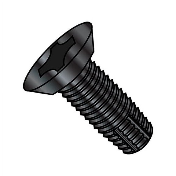 4-40X5/16 Phil Flat Undercut Thread Cutting Screw F Full Thread 18 8 Stainless Steel Black (Pack Qty 5,000) BC-0405FPU188B