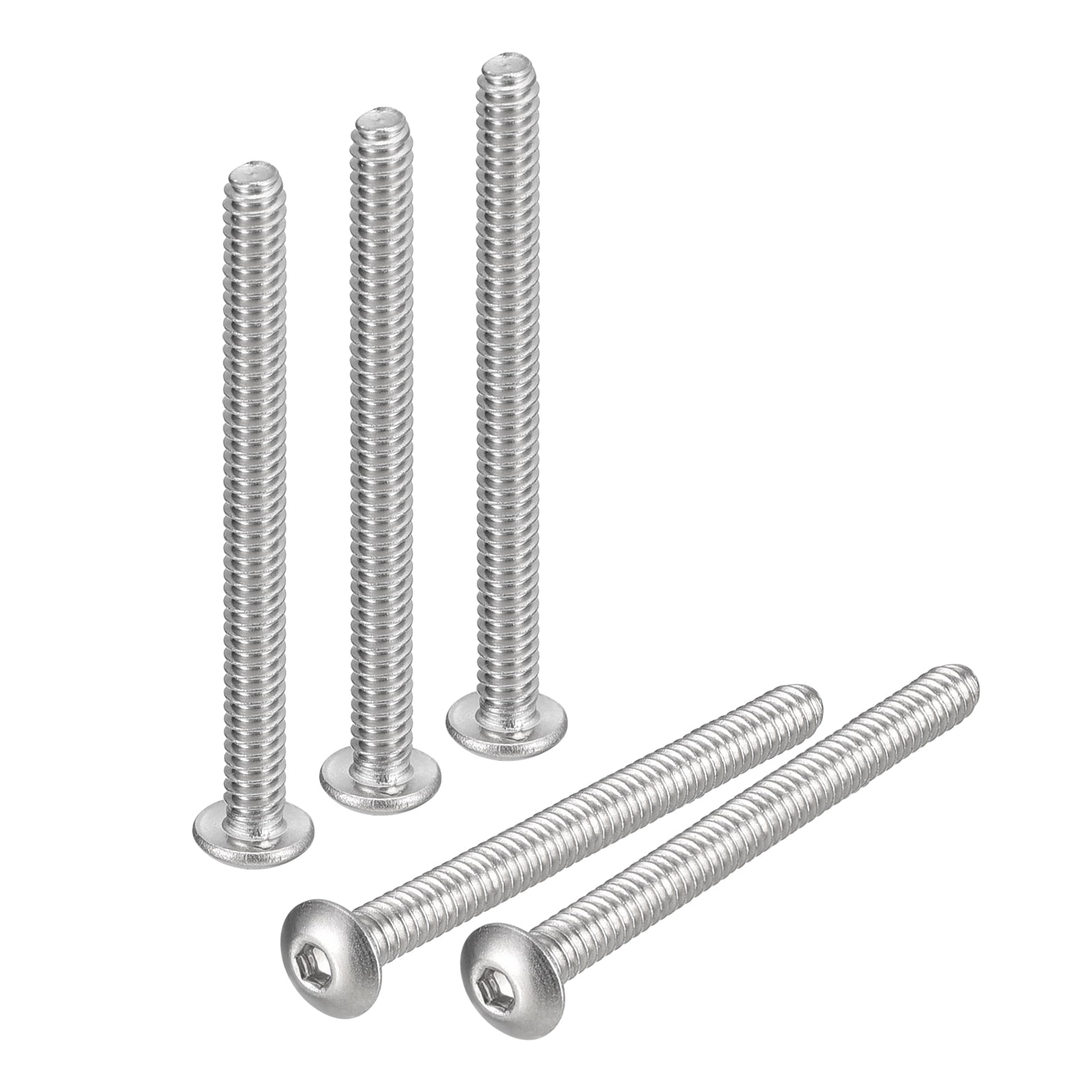 100 Pieces #2-56 UNC Hex Socket Head Cap Screws - Stainless Steel, Full Thread, Knurled Head, 5/8 Inch Length