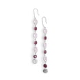 thumbnail image 1 of 4.45 Ct Rose Quartz Rhodolite Garnet 925 Sterling Silver Dangle Earrings, 1 of 5