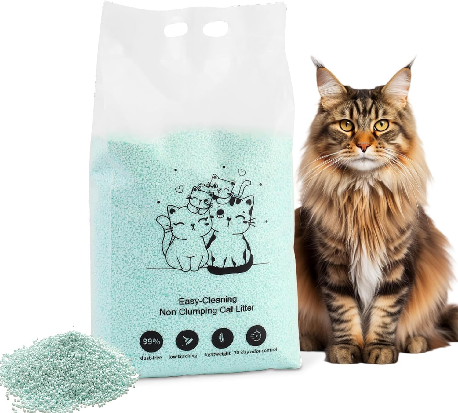 4.4lbs x 2 Packs Odor Control Premium Lump Free Low Tracking Crystal ...