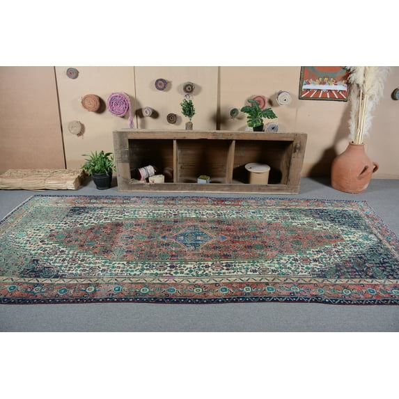 4.4x11 ft Runner Rug, Turkish Rug, Vintage Rug, Moroccan Rugs, Bedroom Rug