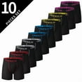 thumbnail image 1 of 4/5 /10 Pcs Fashionable Men's Long Underwear Casual Boyshort Youth Sports Shorts Comfortable Breathable Stretch Shorts Underwear, 1 of 9