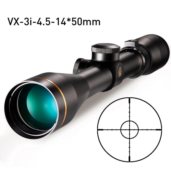 4.5-14X50 Multiple Models Of Hunting Scopes, Black Aluminum Alloy Body, Green Lenses, Precise Shooting And Hunting Quick Aiming Grid, Suitable for Hunting, Shooting Professionals, And Beginners.