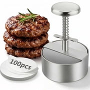 4.5 inch Stainless Steel Burger Patty Press, Round Burger Maker Press, Hamburger Press for Kitchen BBQ & Sandwich, Hamburger Patty Press