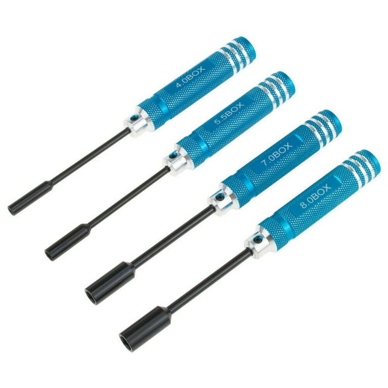 4-Piece RC Nut Driver Set - 4.0 5.5 7.0 8.0mm Hex Tools For RC Cars & Models