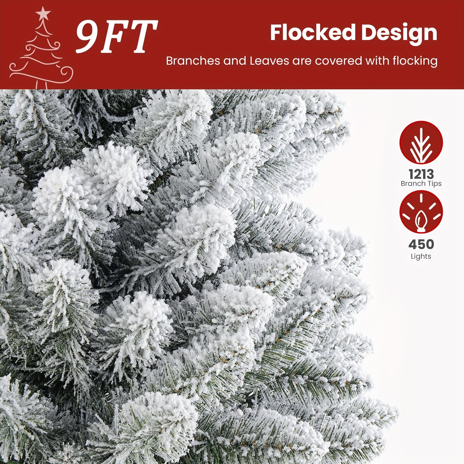 Flocked Christmas Tree 9 Ftnull
