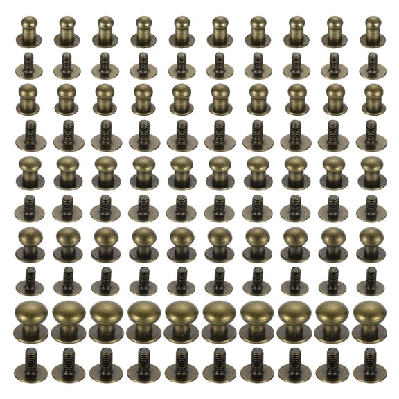 4/5/6/7/8mm Ball Head Stud Rivets Screw Back, 50Pack Button Nipple Rivet Bronze
