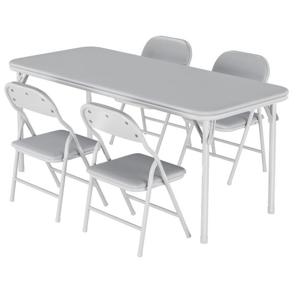 4/5/6/7 Piece Kids Table Set, Folding Table and Chairs, Portable & Lightweight, for Study, Playroom, Dining, or Daycare