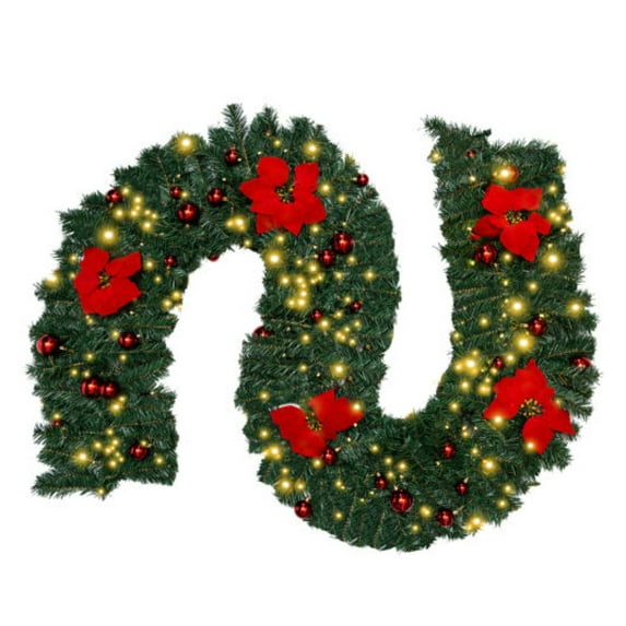 4/5/6/7FT Artificial Holiday Christmas Tree with LED Lights/Pre-Lit/Snowy Decor