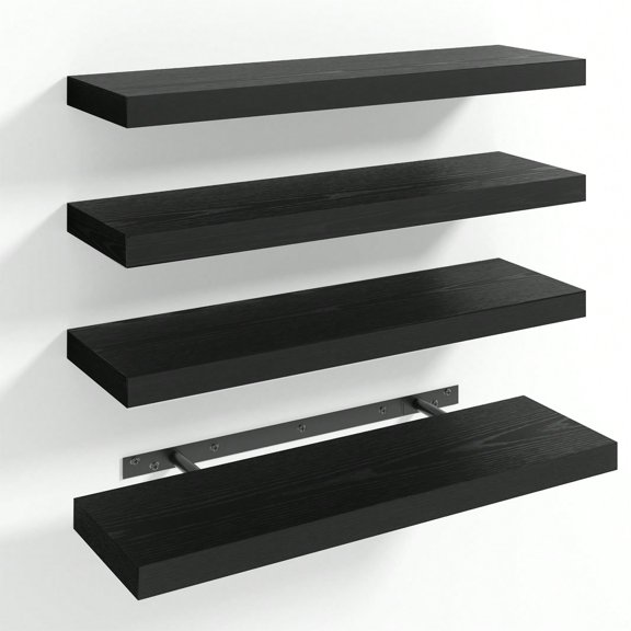 4/5/6/8 Pack Floating Wall Storage Shelves, Decorative Wall Mount Display Rack, Multi-Size Home Fall Wall Decor for Bathroom, Living Room, Bedroom, Kitchen & Garage