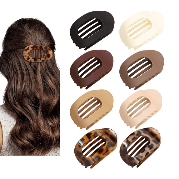 4/5/6/8pcs Hair clip set with no trace on the back of the head, frosted claw clip, shark clip headband, hair accessory