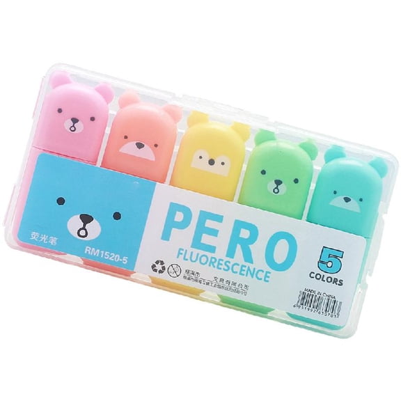 4/5/6 Colors Highlighter Markers Lovely Highlighter Pen Fluorescent Pen Cartoon Highlighters for Scrapbooking