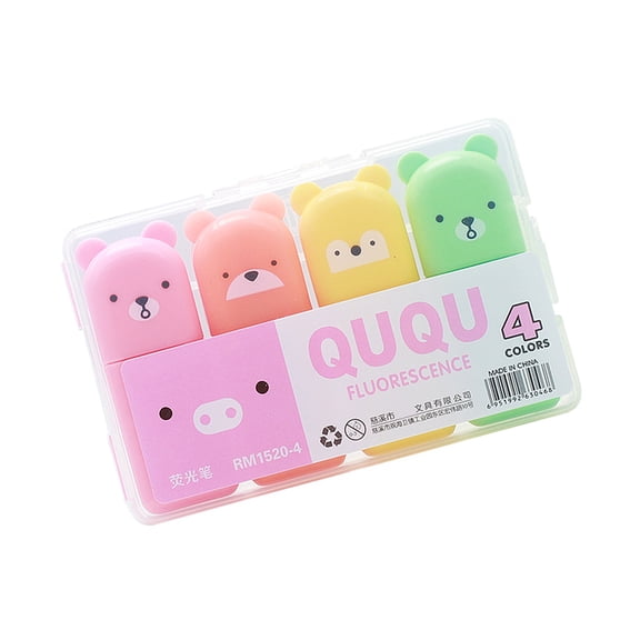 4/5/6 Colors Highlighter Pen Cartoon Highlighter Markers Lovely Fluorescent Pen Highlighters Set Bible Marker Pen