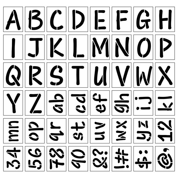 Craft Smart 4.5" Alphabet Stencils - Reusable Cardstock Letter Stencils with 70 Designs, 48 Sheets per Pack, Great for DIY & Decor, 12 Pack