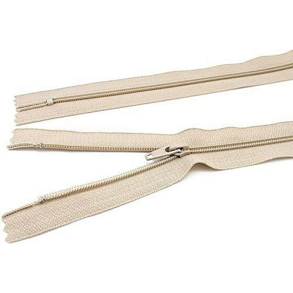 #4.5 Beige Closed Bottom Slipcover & Upholstery YKK Zipper - Color Beige #572 - Made in The United States (1 Zipper Per Pack) (108" Inches)