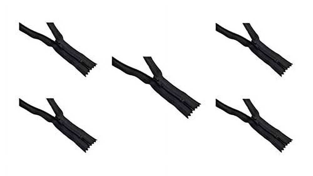 #4.5 Black Closed Bottom Slipcover & Upholstery YKK Zippers - Color Black - Choose Your Length - Made in The United States (5 Zippers Per Pack) (36" Inches)