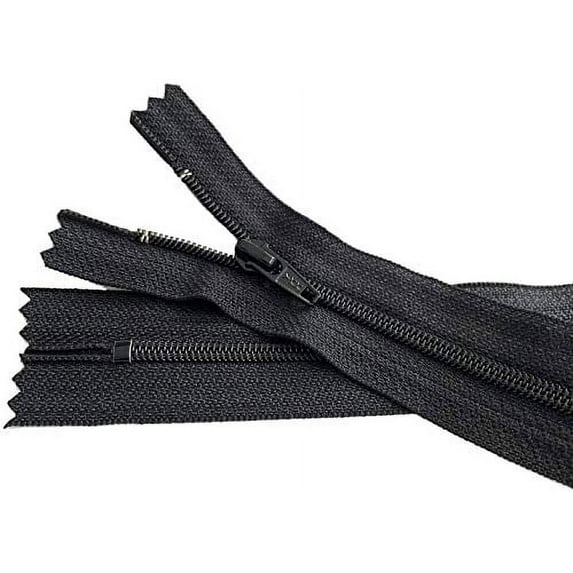 #4.5 Black Closed Bottom Slipcover & Upholstery YKK Zippers - Color Black - Made in The United States (5 Zippers Per Pack) (36" Inches)