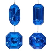 4-5 Blue Jewel Glitter Orn Assort 4/Bag