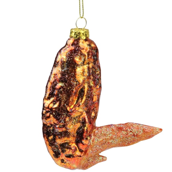 4.5" Buffalo Chicken Wing Flat Wingette Glass Christmas Ornament