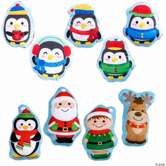 4" 5" Bulk 96 Pieces Christmas Stuffed Flat Character Assortment