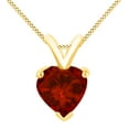 thumbnail image 1 of AFFY 4.5 CT Heart Cut Simulated Red Garnet Solitaire Pendant Necklace In 14k Yellow Gold, 1 of 1
