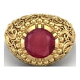 thumbnail image 1 of 4.5 CT Round Shape Ruby Glass Filled 925 Sterling Silver Gold Vermeil Solitaire Women Cocktail Valentines Day Gifts Ring, 1 of 3